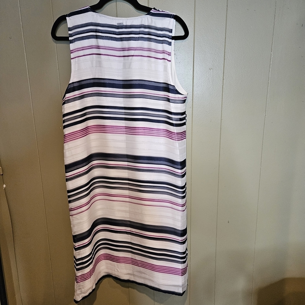 DKNY Women's Striped Sleeveless Top - Pink and Black - Picture 3 of 6